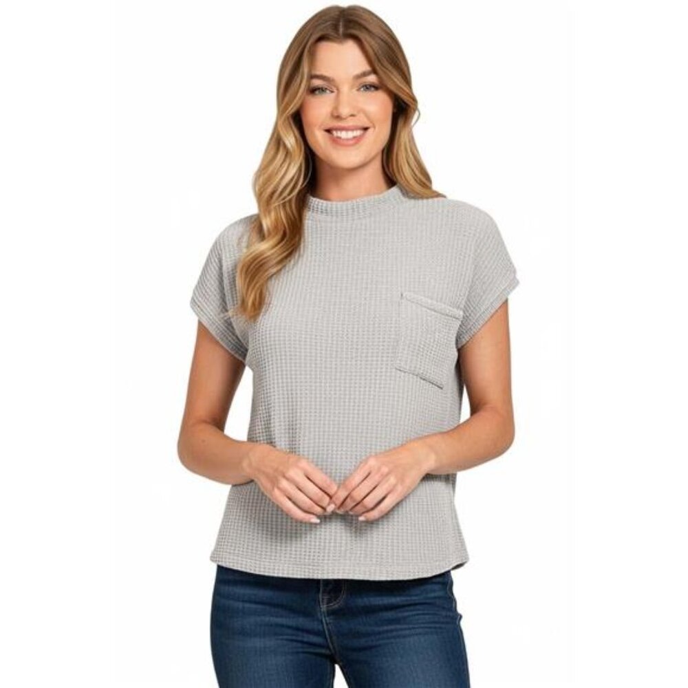 Zenana Chenille Waffle Short Sleeve Sweater
